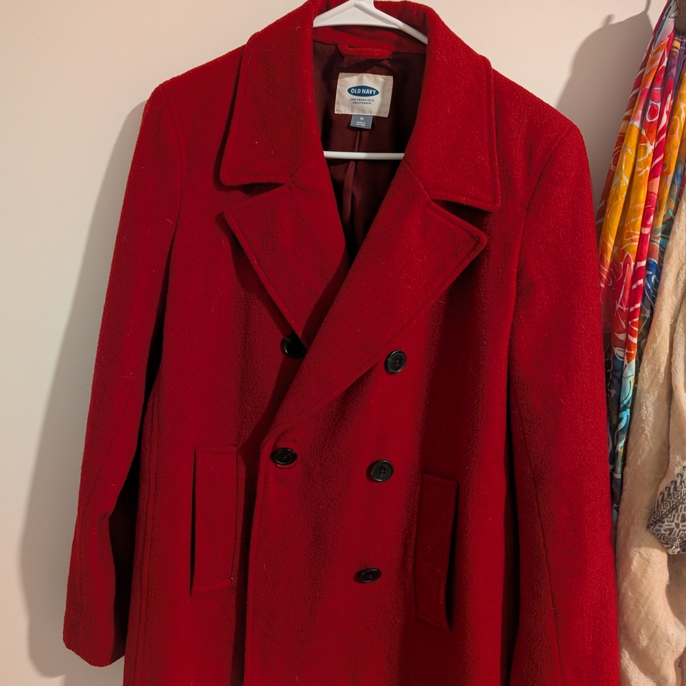 Old Navy Bold Red Women's Pea Coat